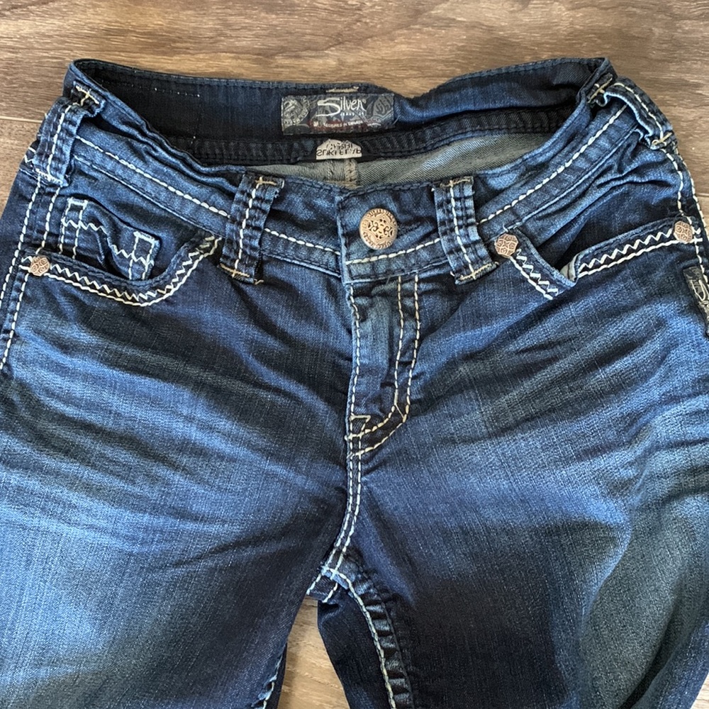 SILVER Capris faded dark blue size 26 - Picture 6 of 6